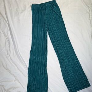 Zara Turquoise Pleated Pants Stretchy